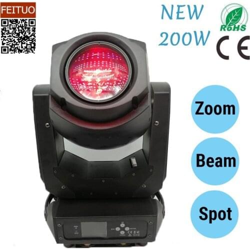 4pcs/lot LED Spot Beam 200w LED Moving Head Light Auto Run 14 Gobos Zoom Effects Disco Lumiere LED Moving Head Light