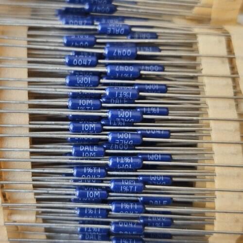 50PCS New and original 10M dark blue DALE 1/4w 0.25W 1% metal film resistance 1005F