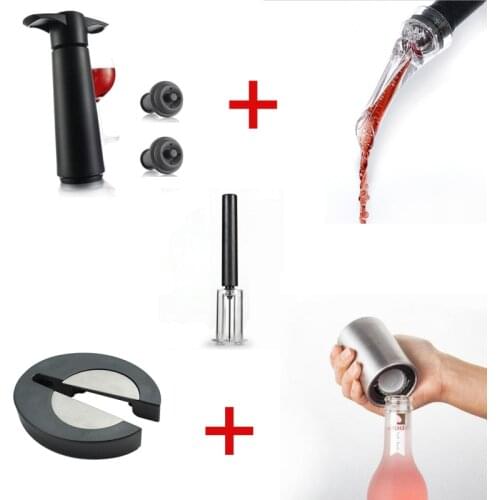 5pcs/ set for Wine Bottle Opener , Foil Cutter,Wine Aerator , Wine Preserver and Steel Bottle opener best gift for lover