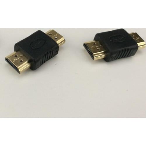 500pcs/lot Wholesale Gold-plated HDMI To HDMI Male To Male Coupler Connectors EXtender Adapter for HDTV Laptop Projector Black