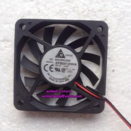 Original Delta 60*60*10mm 6cm fan EFB0612HHA 12V 0.25A dual ball bearings 2wires