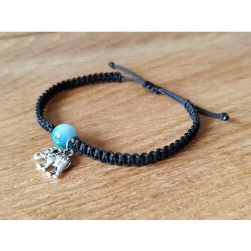 Elephant Macrame Hand Knit Rope Bracelet in Different Colors And Adjustable Size