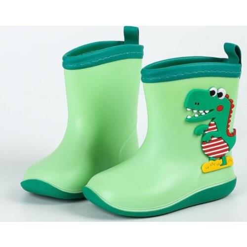 Rain Boots Kids Waterproof Childrens Rubber Boots 3D Cartoon Dinosaur Printed Toddler Boy Rainboots Kalosze Dla Dzieci