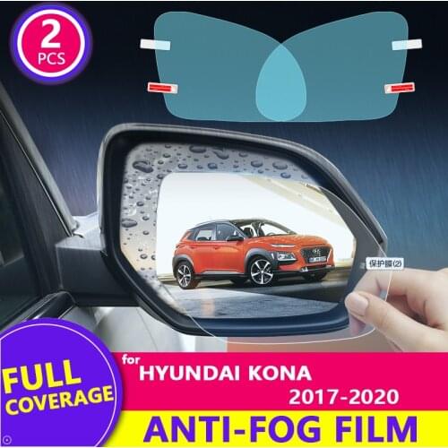 For Hyundai Kona 2017 2018 2019 2020 Full Cover Rearview Mirror HD Film Anti-Fog Rainproof Auto Mirror Sticker Car Accessories