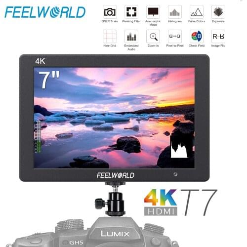 Feelworld T7 7 Inch IPS 1920x1200 HDMI-compatible Camera Field Monitor 4K Input Output Video Monitor for Canon Nikon for Sony