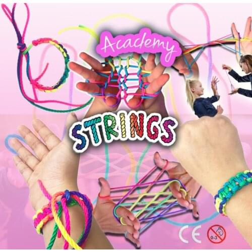 160cm Montessori Toys For Children Strings Rainbow Finger Rope Game Toys Ztringz Rainbow Rope Educational Game for Kids Boy Girl