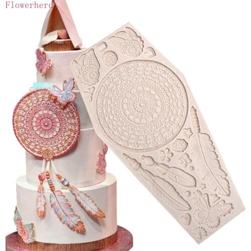 Fondant Tools Feather Butterfly Silicone Cake Mold Dream Catcher Mold Baking Utensils Fondant Silicone Mold Decoration Mold