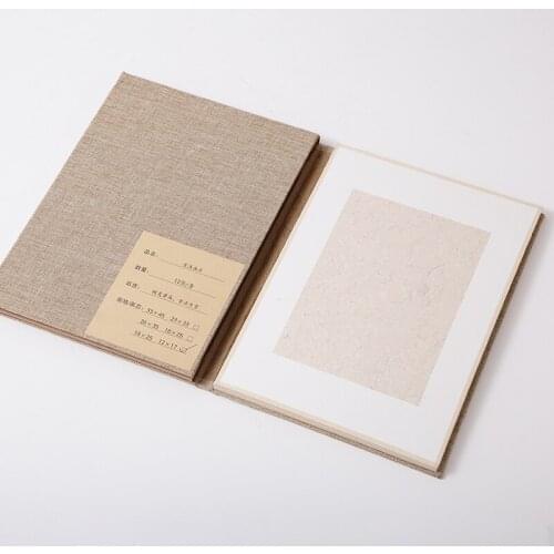 Chinese Rice Paper Card 12Sheets Thicken Raw Xuan Paper Cards Calligraphy Watercolor Painting Lens Paper Cards with Gift Box