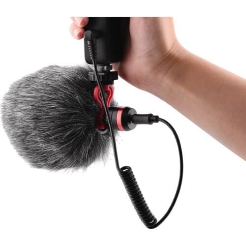 3.5mm Camera Interview Condenser Recording Microphone with 1/4 Screw Bracket Camera Condenser Interview Microphone