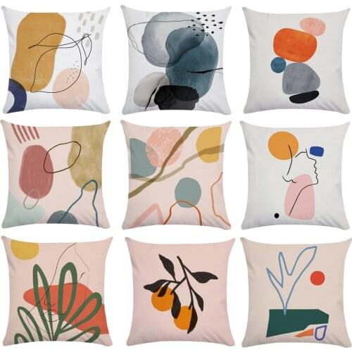 Creative Abstract Stone Plant Character Pillowcase Super Soft Pillow Short Plush Single Double Large Size Flower Pillow 40/50cm