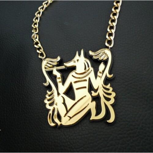 Mythological themes Ancient Egyptian Jewelry styles Reaper Anubis Pendant Necklace