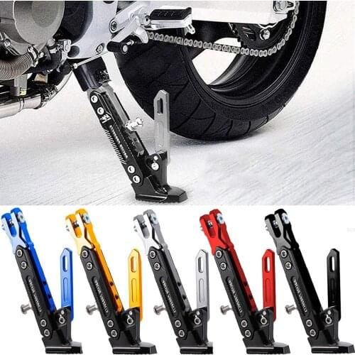 Motorcycle Kickstand Bracket Adjustable CNC Aluminum Alloy Foot Side Stands Bracket Protective Extension Pad Support Bracket