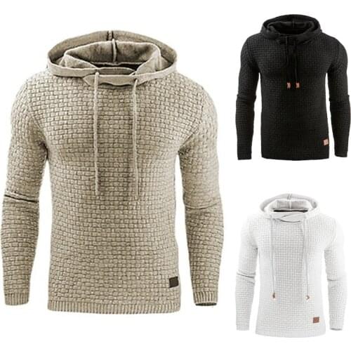 Mens Hoodies Slim Hooded Sweatshirts Mens Pullover Male Casual Sportswear Streetwear Clothing