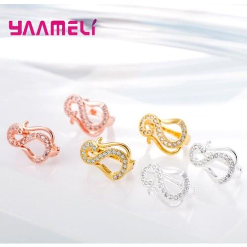 Brand New Personality S Shape CZ Lever Back Earrings Jewelry 925 Sterling Silver Accessories For Women Daily Bijoux