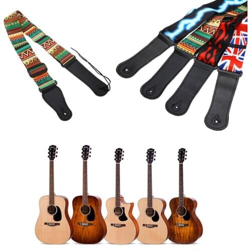 Adjustable Ethnic Style Guitar Strap Ukulele Strap Multi-Color Printing Nylon Straps Guitar Parts Electric Guitar Strap