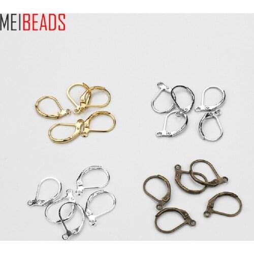 MEIBEADS 20pcs/lot High Quality 10*16 mm Imitation Ear Wire Hooks Ear Studs DIY Earrings Hooks Wire For Women Jewelry UF2180