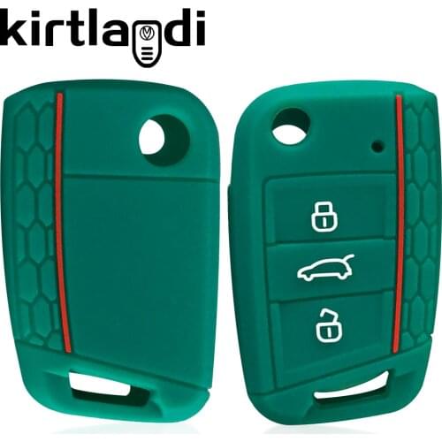 Silicone Key Cover Holder for Skoda Octavia A7 Rapid Kodiaq Fabia Seat Ibiza Leon Ateca for VW POLO Golf 7 Tiguan T-Roc T6 Case