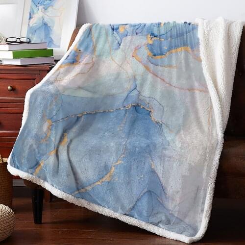 Blue Marble Throw Blanket Soft Fleece Blankets Winter Blanket Portable Picnic Blankets Bedclothes