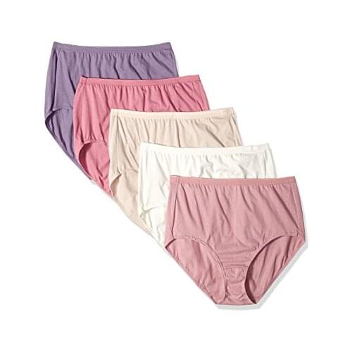 S,M,L,XL,2XL,3XL,4XL,5XL Plus Size Womens Cotton Briefs Ladys Underwear Panties 100%Cotton 6-pack multi-colors