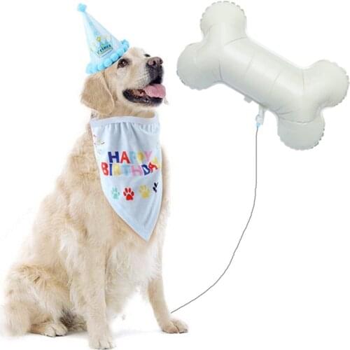 Dog Bone Decoration Aluminum Film Balloon Bone Shaped Aluminum Foil Balloon Pet Dog Birthday Party Decoration