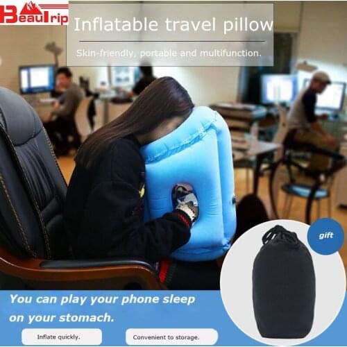 Upgraded Air Pillow Inflatable Neck Cushion Head Support Travel Cushions for Airplane Plane Car Office Nap Pillows Drop Shipping