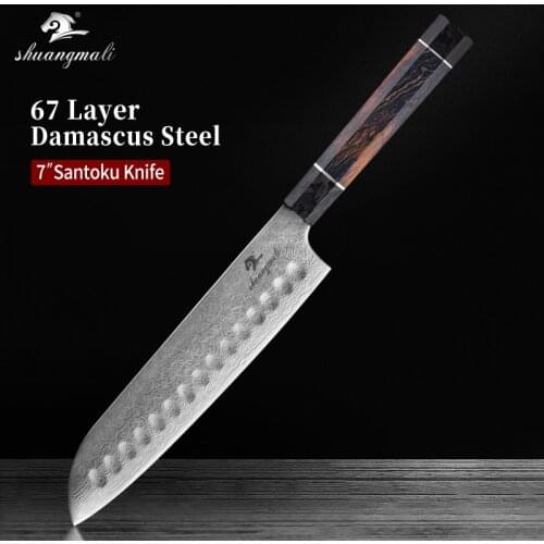 7 Inch Japanese Santoku Knife 67 Layer Damascus Steel Kitchen Tool Chef Knives Cooking Slicing Meat Cleaver Santoku Chef Knives