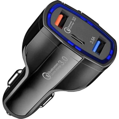 Cargador de coche USB Dual tipo C 3.5A para Xiaomi, Samsung, teléfono inteligente QC 3,0 PD, carga rápida para iPhone 12 Pro Max