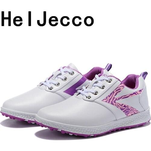 Womens Golf Shoes Waterproof Leather Golfing Shoes Female Spikes Golf Shoes Anti Slip Pro Golf Tour Sports Sneakers Grand Turf