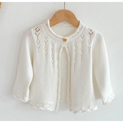 2020 Baby Girl Winter Clothes Solid Color Shawl Cardigan Jacket Solid Baby Sweater For Girls Knitted Sweater Suit 0-2 Age