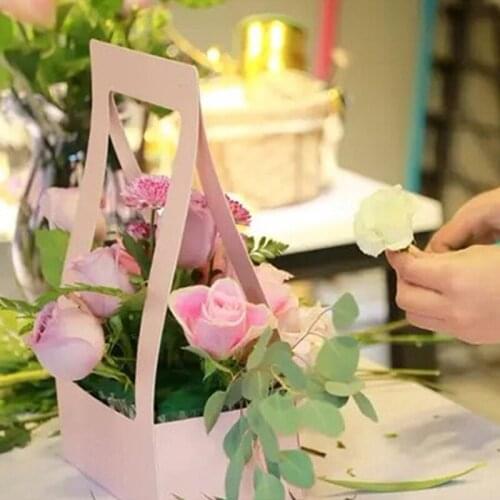 1PC DIY Flower Carrier Craft Gift Bag Multifunction Paper Bag Creative Bouquet Wrap Box Festival Supplies