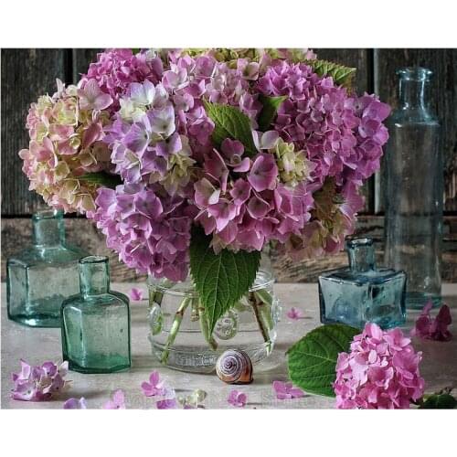 Full Diamond Painting purple hydrangea flower Cross Stitch DIY Bead Embroidery Diamond Art Handwork home Decor FF1488