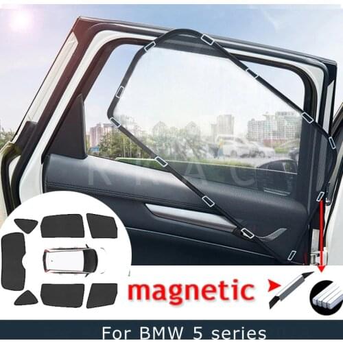Car Windows Magnetic Sunshade For BMW 5 series F10 2010 2011 2012 2013 2014 2015 2016 UV Protection