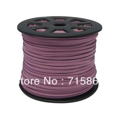 Free Ship 100 Yard/row 3mm x1.5mm Purple 92m Faux Suede Leather Cord, Leather String Cord, DIY Cord Supplies