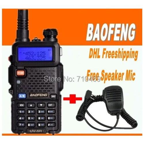 DHL Free shipping+2pcs/lot 2016 New arrival Baofeng UV-5R 5watts dual band dual display two way radio+uv 5r microphone speaker