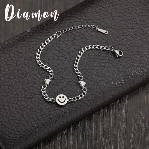 Diamon 2020 New Smail Thick Chain Bracelet Stainless Steel Adjustable Luck Bangles for Men Women Birthday Christmas Gift