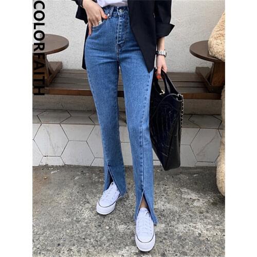 Женские джинсы клеш Colorfaith China At AliExpress