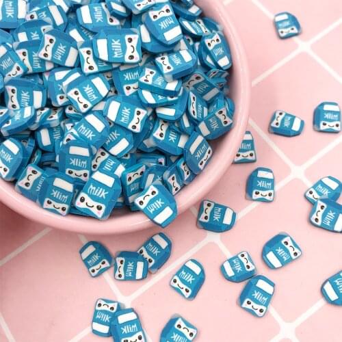 100g Milk Box Polymer Slices Hot Clay Sprinkles for Crystal Mud Slime Filling Mixed Egg Toast DIY Filller Decoration Craft 10mm