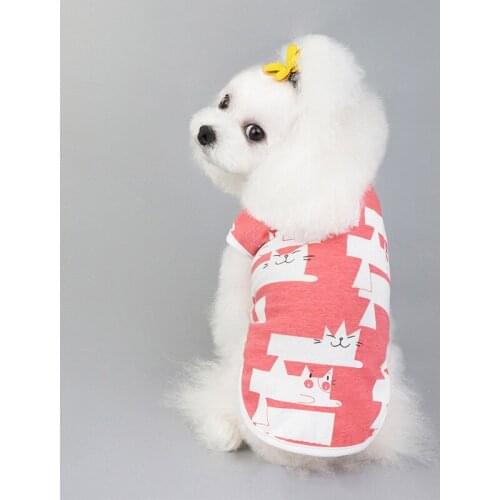 Cute Cartoon Dog Vest Puppy Cat T Shirt Sleeveless Puppy Clothing Dogs Clothes for Chihuahua Teddy Yorkie T Shirts Clothing