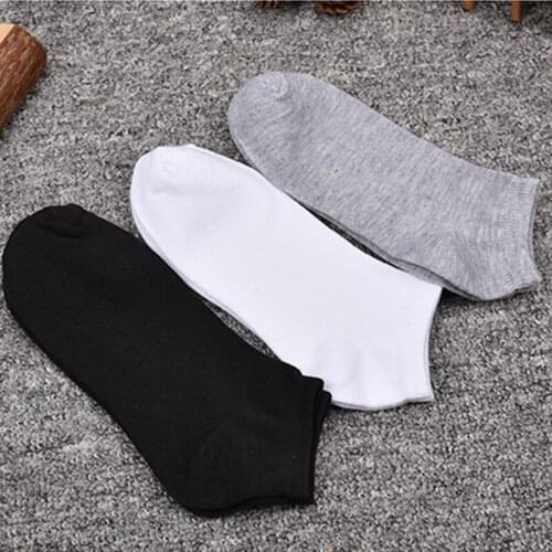 3 Pairs Men Socks Cotton Size 38-43 High Quality Casual Breathable Solid Boat Ankle Black Mens Socks Lot Short Male Summer