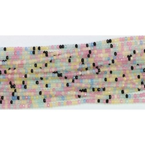 Newly multicolor natural fashion stone chalcedony jades 2*4mm faceted abacus loose beads diy beautiful Jewelry 15" B570