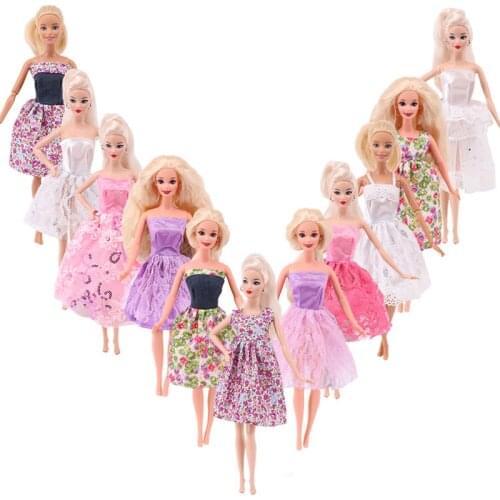 Doll Clothes Strapless Full Dresses & Floral Dress With Suspenders Doll Accessories Clothes For Babies Girls Toy Birthday Gifts