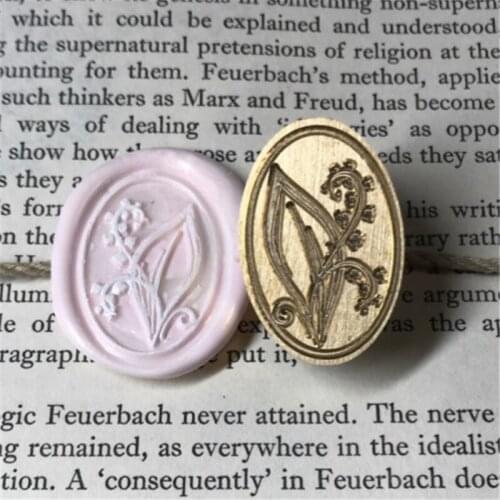 Original Lily of The Valley Stamp Head DIY Custom Oval Wax Seal Heads Stamps Postage Journal Package Wedding Gifts Envelope Tool