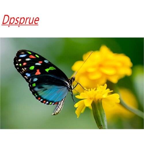 Dpsprue 5D Full Square / Round DIY Diamond Painting Cross Stitch Animal Butterfly 3D Embroidery Diamond Mosaic Home Decor Gift