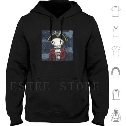Davy Jones Hoodies Long Sleeve Pirate Pirate Davy Jones Locker Halloween Day Of The Dead Skeleton Art Skull Art