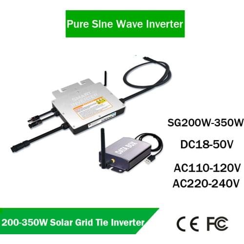 200W 250W 300W 350W PV Smart Micro inverter Input 18-50VDC to 100V-240VAC MPPT Grid Tie Inverter with 2.4G monitoring Collector