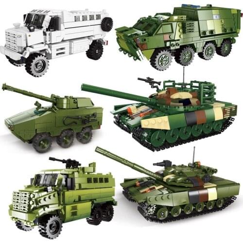 Military Series World War II Russia T-64 Main Battle Tank Soldier SWAT Building Blocks Bricks Toys Gifts