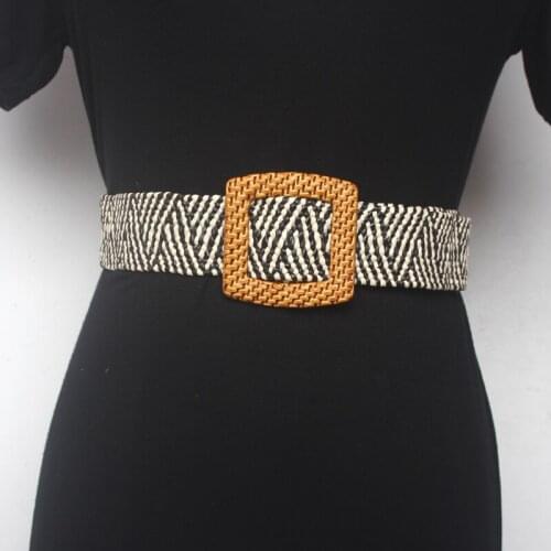 Women waist sealing Wax Rope Weaving Decorative Elastic Waistband Shirt Dress Fashion Wide Belt 94*4cm Dress for summer