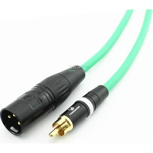 1Pcs XLR male plug to RCA male unbalanced Yongsheng gold-plated Fever audio YS373 mixer signal cable 137N-BG HiFi
