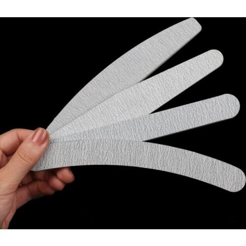 10pcs/lot Grey Sandpaper Nail File 100/180 UV Gel Polish Nail Files Double Sided Sanding Buffer Block For Manicure Tools Set