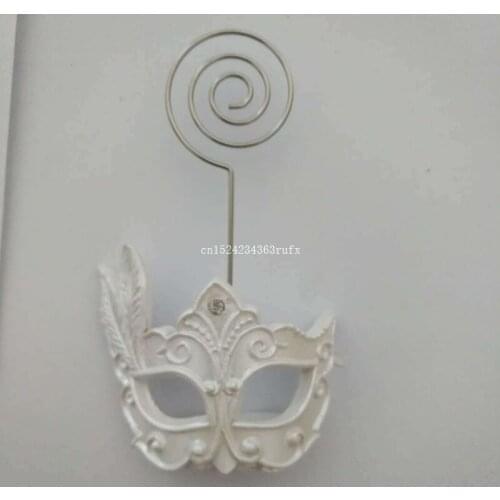 200pcs Delicate Masks Resin Place Card Holder Mardi Gras Venice Mask Table Card Holder European Wedding Supplies